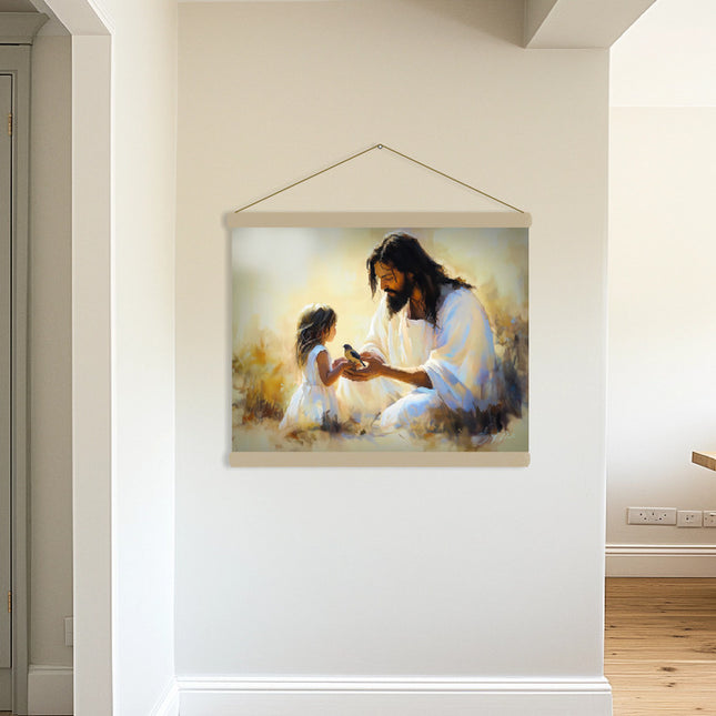 "Hi Eye is on the Sparrow Version 1" Tapestry