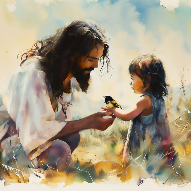 His Eye is on the Sparrow Asian Girl Canvas Print